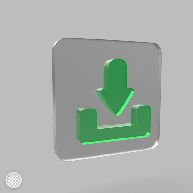PSD descargar icono con efecto de cristal ilustración de render 3d