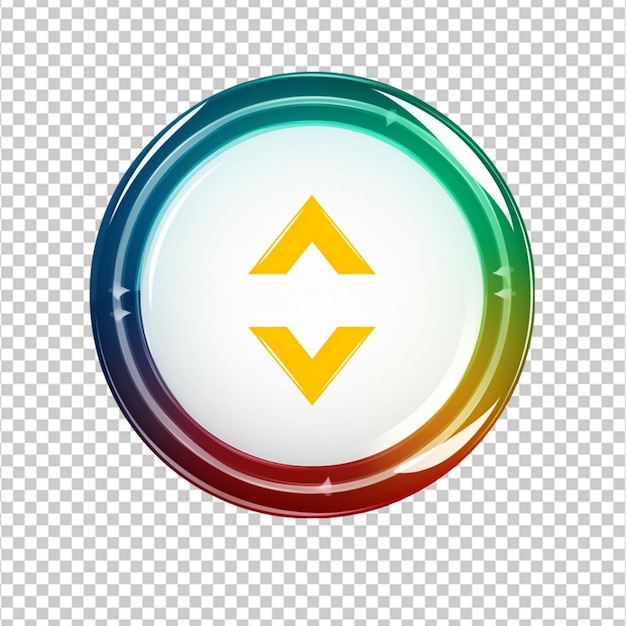 PSD descargar icono de flecha en fondo transparente botón de aplicación de círculo hacia abajo cargar símbolo web en vector plano en fondo blanco