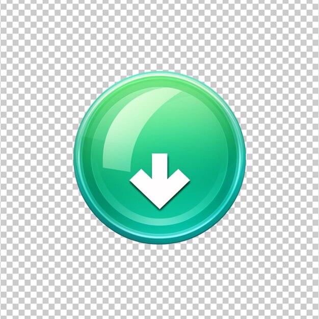Descargar icono de flecha en fondo transparente botón de aplicación de círculo hacia abajo cargar símbolo web en vector plano en fondo blanco