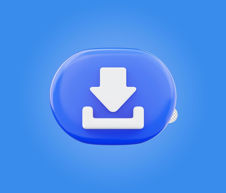 PSD descarregar ícone de computação símbolo 3d render ilustração isolada em fundo transparente