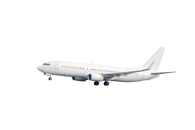 Descer de um avião de passageiros isolado