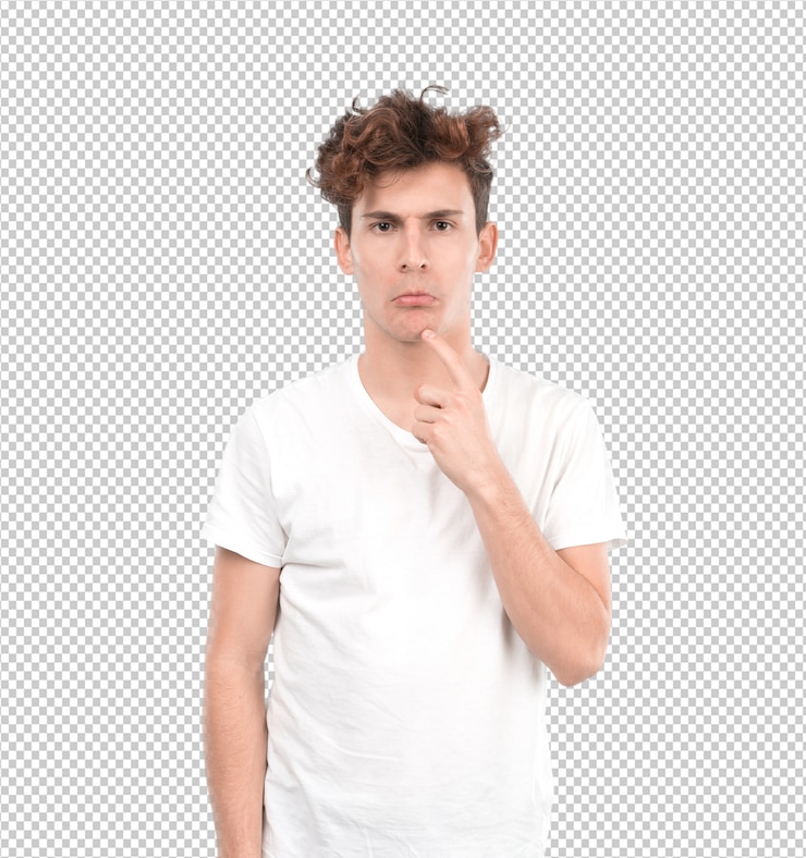 PSD desconcertado chico joven pensando