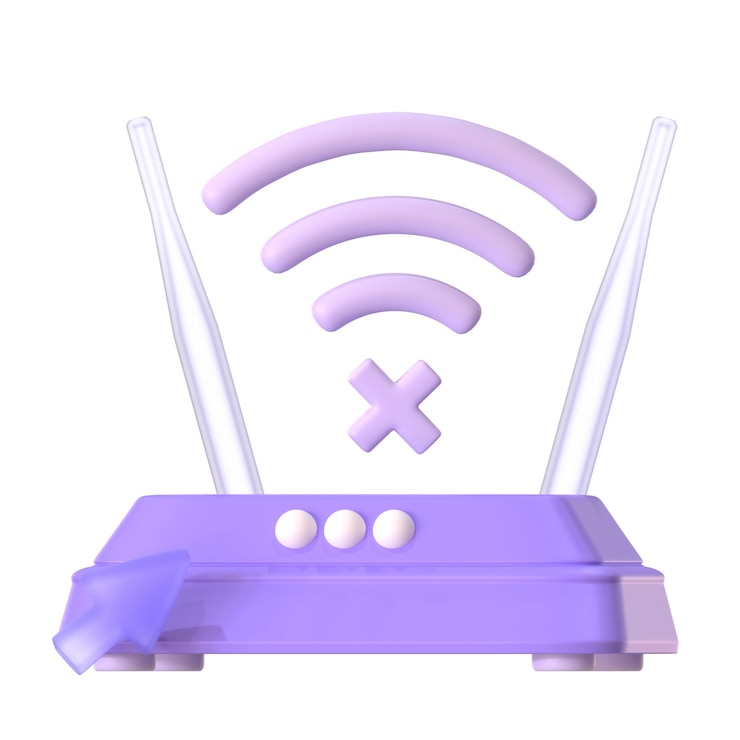 PSD desconectar el router a internet objeto de estado vacío 3d