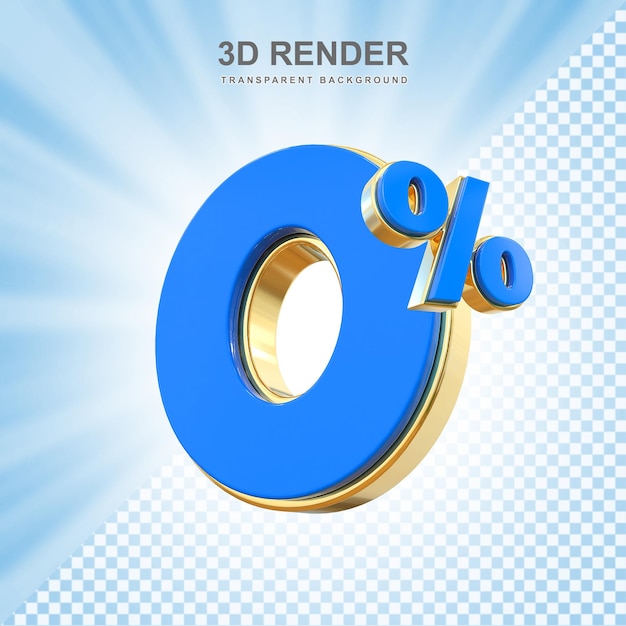 Desconto de 0% de venda renderização 3d