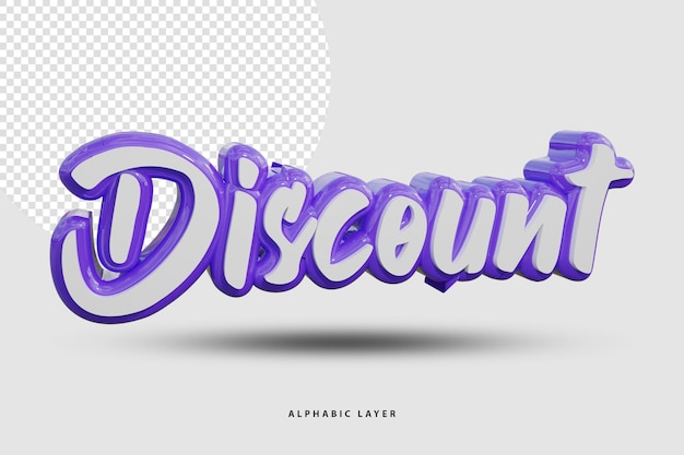 PSD desconto design de texto renderizado em 3d