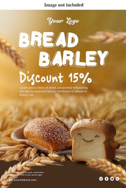 Desconto em pão e cevada - Promoção de padaria