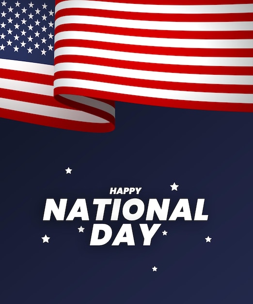 Description de l'élément du drapeau des États-Unis bannière du jour de l'indépendance nationale ruban psd