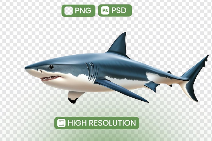 PSD descubra o comportamento anatômico do majestoso grande tubarão branco e a exploração do habitat oceânico, revelando os mistérios dos predadores de águas profundas com imagens impressionantes de alta resolução.