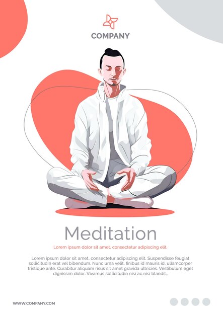 PSD descubra o folheto de meditação do yoga para a paz interior