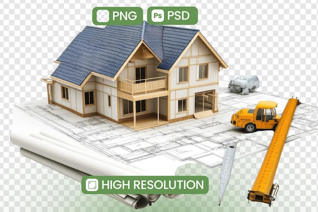 Descubra projetos arquitetônicos de casas, planos, modelos, veículos e ferramentas, ilustre o processo de construção, arquivos PNG e PSD de alta resolução disponíveis para download, explore conceitos de construção de casas.
