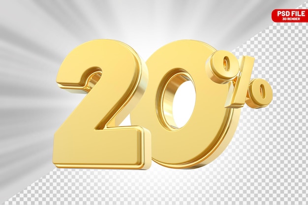 Descuento del 20 por ciento en la venta de renderización 3D
