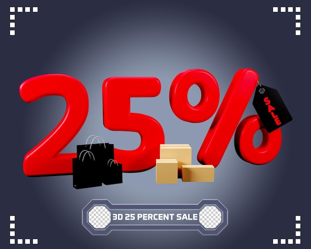 PSD descuento en 3d del 25% de las ventas