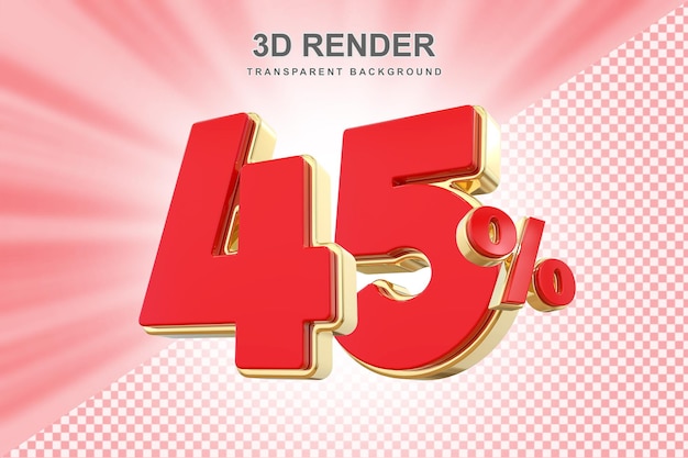 Descuento del 45 por ciento en la venta de renderización 3D