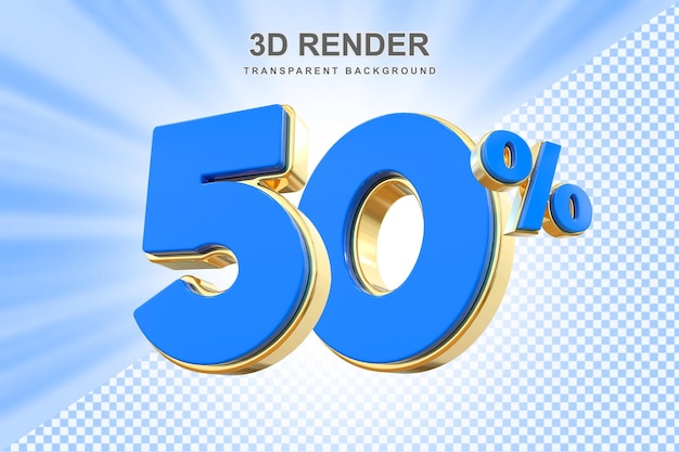 Descuento del 50 por ciento en la venta de renderización 3d