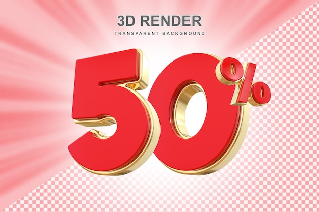 Descuento del 50 por ciento en la venta de renderización 3D
