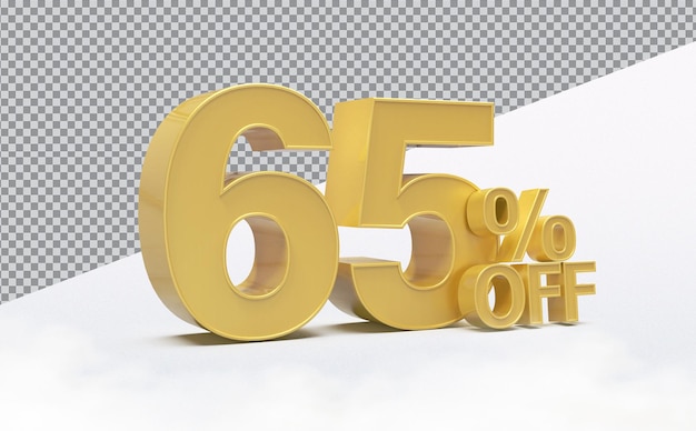 Descuento 65 por ciento número 3d oro