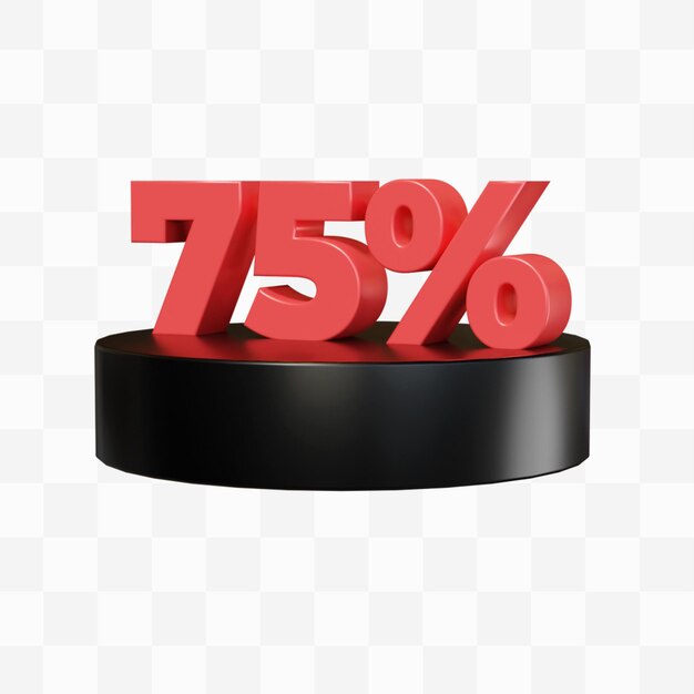 PSD descuento del 75% en render 3d