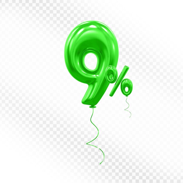 Descuento del 9 por ciento en globos verdes