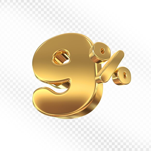 Descuento del 9 por ciento en oro 3D