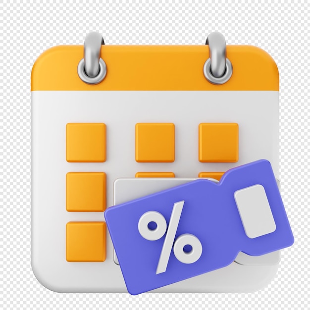 Descuento de cupón de calendario de 3d