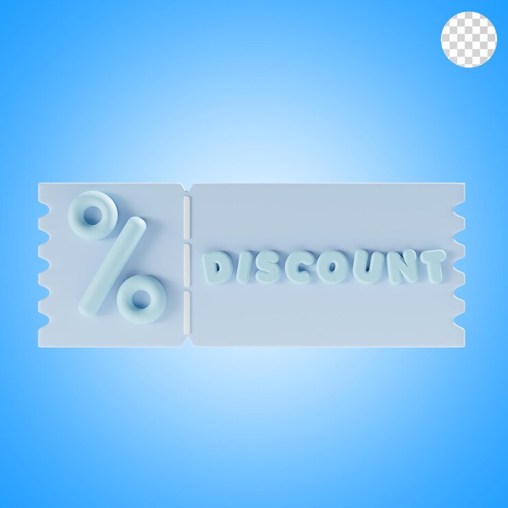 PSD descuento para la ilustración 3d de la tienda