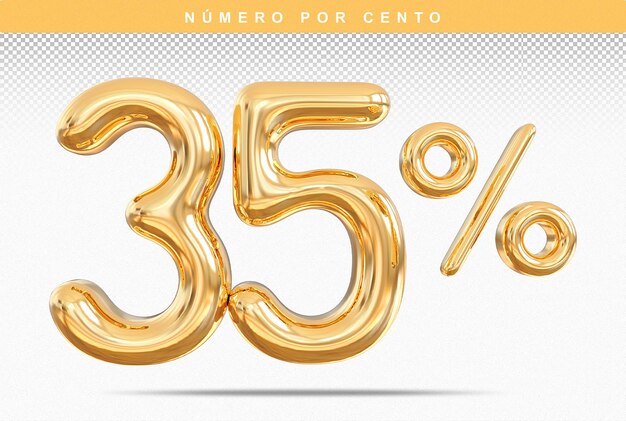 Descuento Número 15 Porcentaje 3D Modern Gold