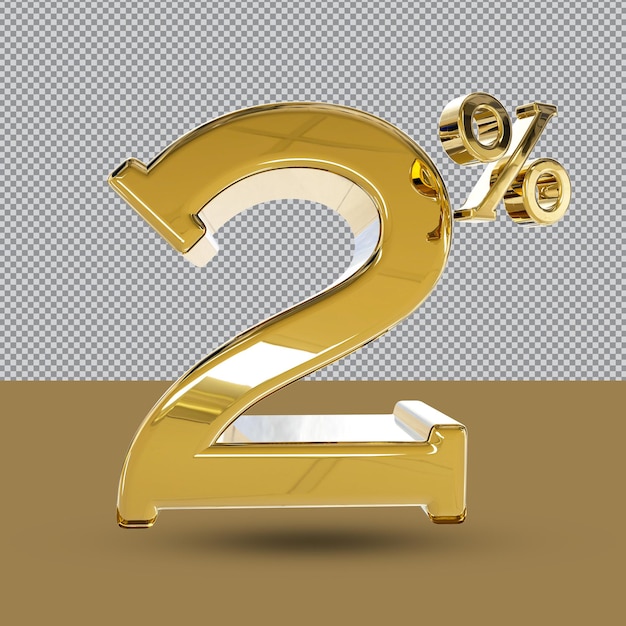 Descuento de oro 2 de render 3d