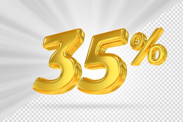 Descuento de oro 35 de render 3d