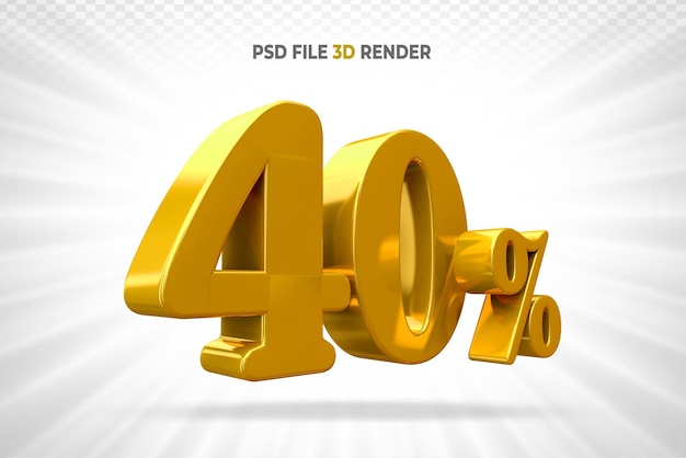 Descuento de oro 40 de descuento en 3d render