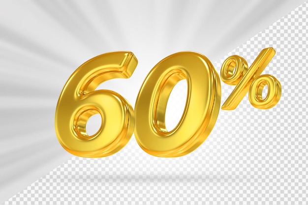 Descuento de oro 60 de render 3d
