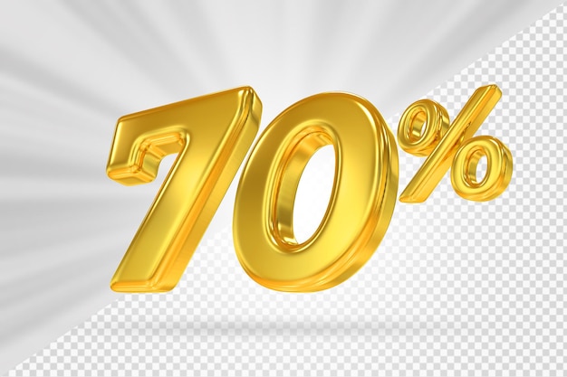 Descuento de oro 70 de render 3d