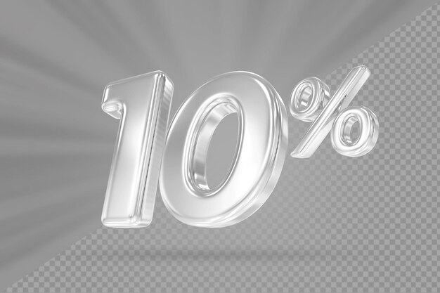 Descuento de plata 10 de render 3d