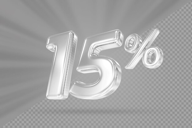 Descuento de plata 15 de render 3d