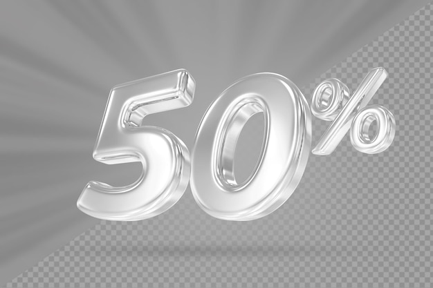 Descuento de plata 50 de render 3d