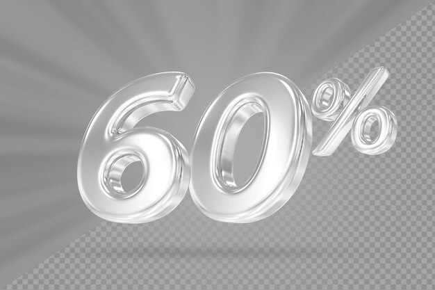 Descuento de plata 60 de render 3d
