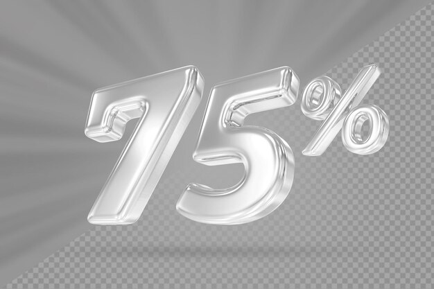 Descuento de plata 75 de render 3d