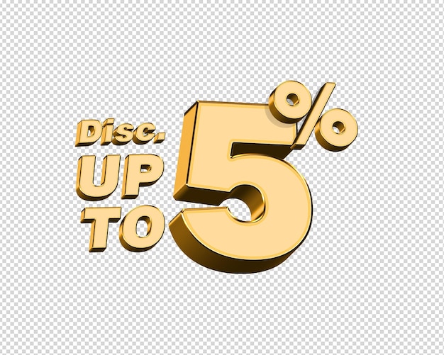 Descuento de renderizado 3D de hasta 5 por ciento