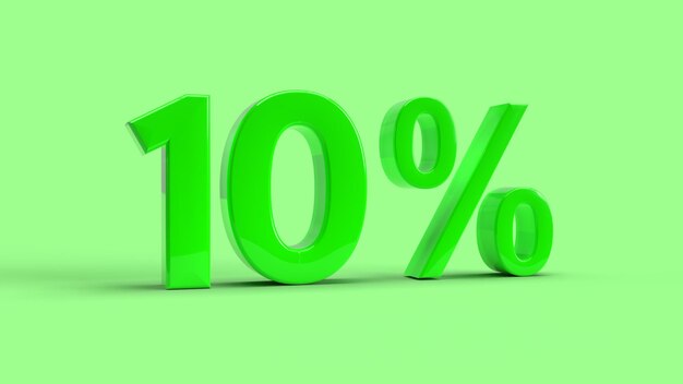 Descuento de venta del 10 por ciento de descuento en renderizado 3d
