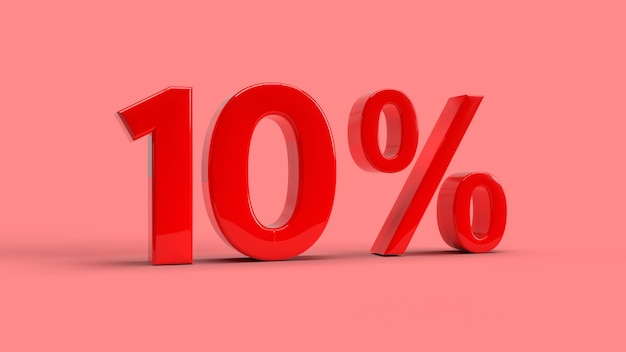 Descuento de venta del 10 por ciento de descuento en renderizado 3d