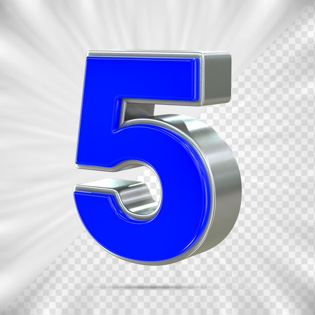 Descuento de ventas 3d Etiqueta de precio porcentual número 5 para el concepto de promoción de venta de descuento por renderizado 3d