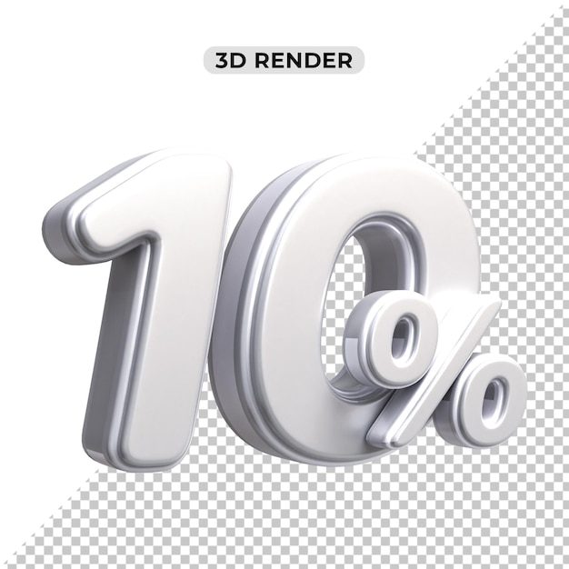 Descuento de ventas de 3d Número 10 precio porcentual para el concepto de promoción de ventas por 3d render