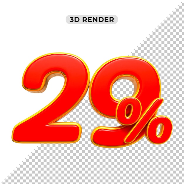 Descuento de ventas de 3d Número 29 precio porcentual para el concepto de promoción de ventas por 3d render