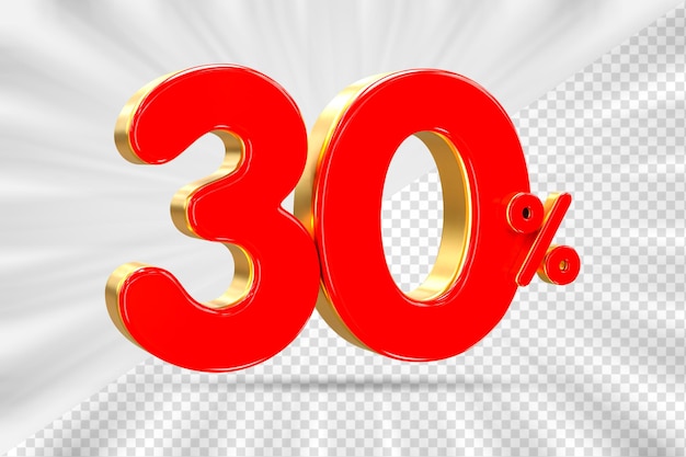 Descuento de ventas de 3d Número 30 precio porcentual para el concepto de promoción de ventas de descuento por 3d render