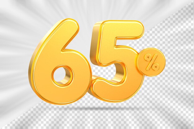 Descuento de ventas 3d Número 65 precio porcentual para el concepto de promoción de venta de descuento por renderizado 3d