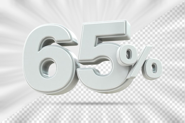 Descuento de ventas 3d Número 65 precio porcentual para el concepto de promoción de venta de descuento por renderizado 3d