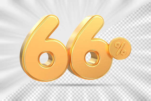 Descuento de ventas de 3d Número 66 precio porcentual para el concepto de promoción de ventas de descuento por 3d render