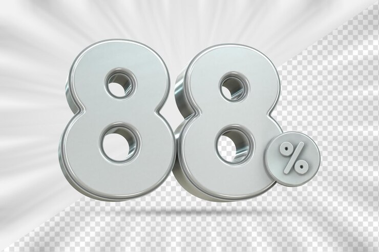 PSD descuento de ventas de 3d número 88 precio porcentual para el concepto de promoción de ventas de descuento por 3d render