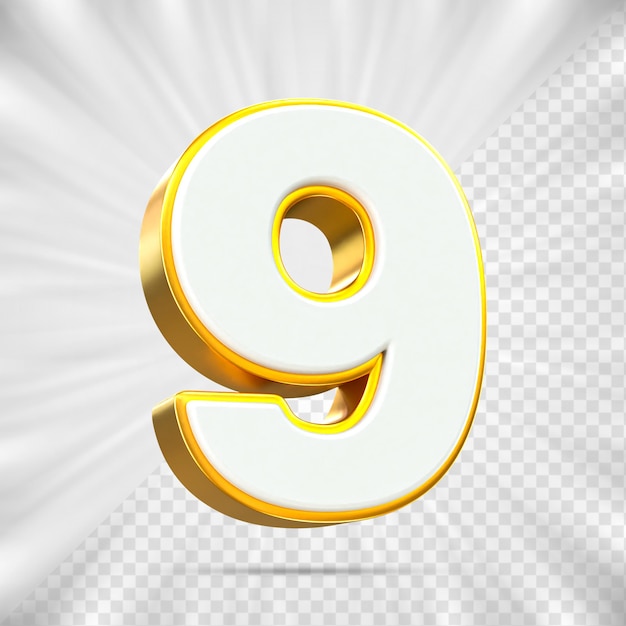 Descuento de ventas de 3d Número 9 etiqueta de precio porcentual para el concepto de promoción de ventas de descuento por 3d render