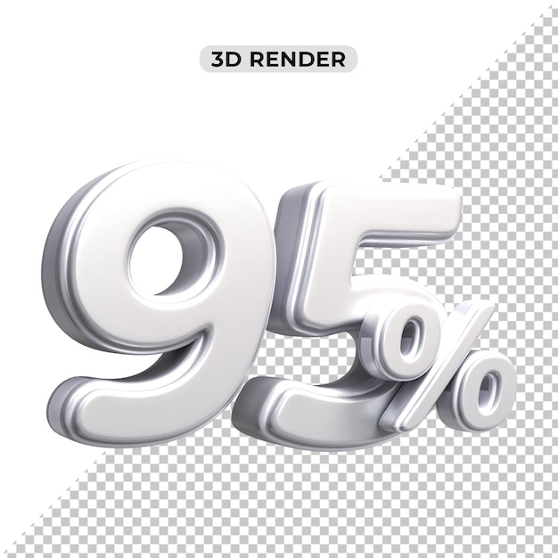 Descuento de ventas de 3d Número 95 por ciento de la etiqueta de precio para el concepto de promoción de ventas por 3d render
