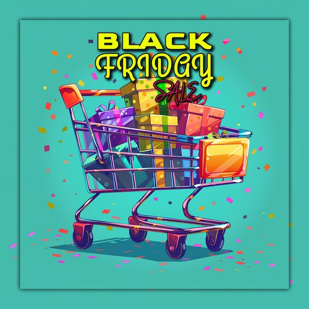 PSD descuento de viernes negro y cajas de regalos promoción de las mejores ventas precio de la oferta de ventas de viernes negro